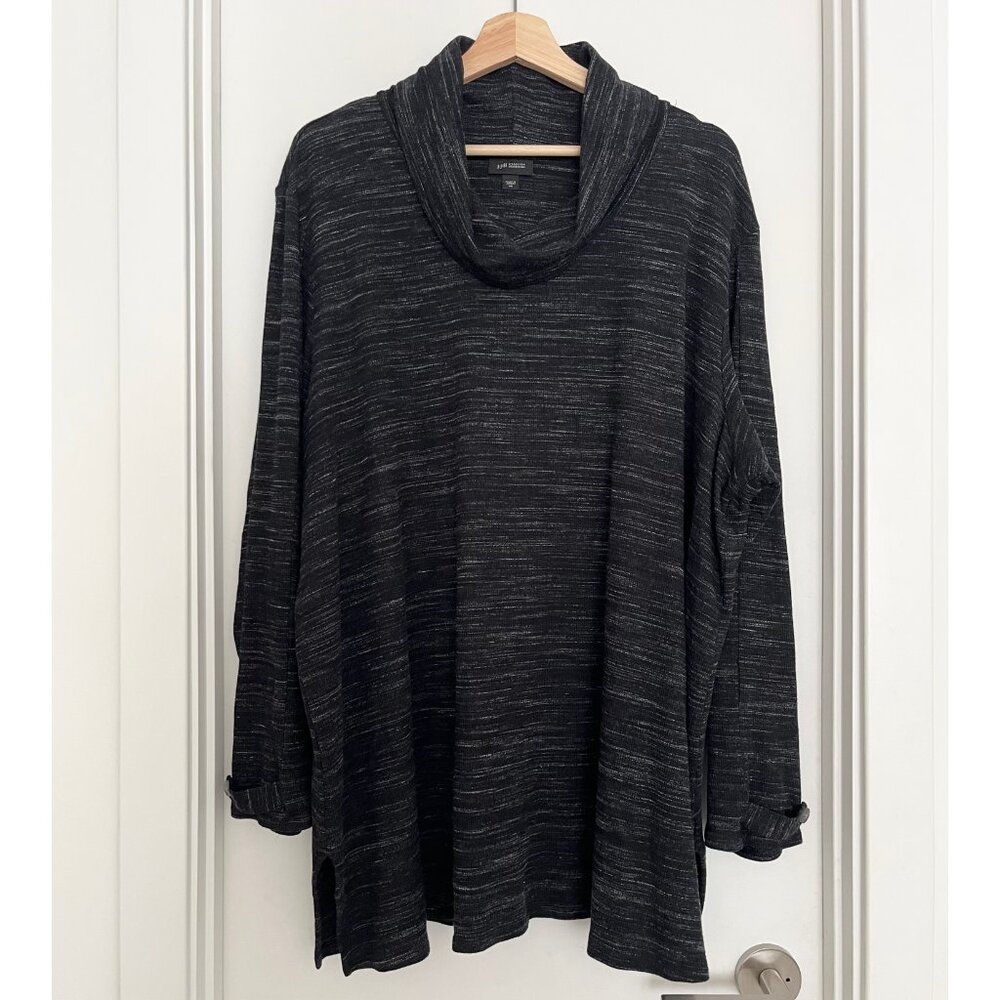 J.Jill Wearever Collection Women's Cowl Neck Top 4X Gray Soft Minimalist Comfy